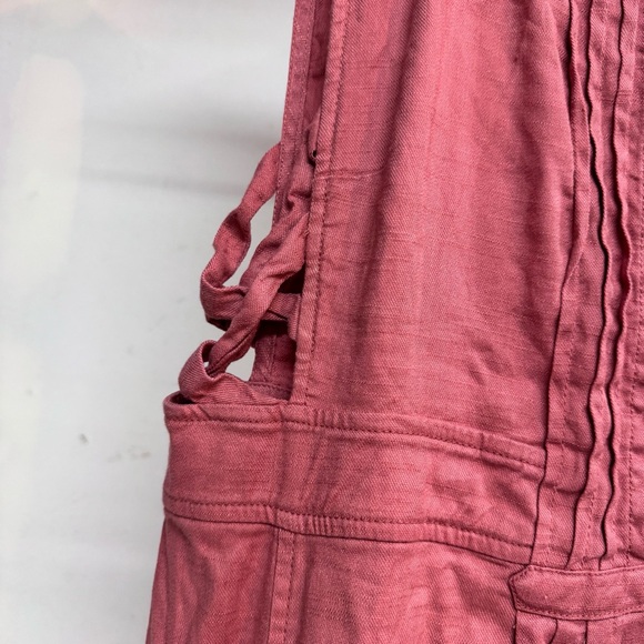 Free People Moonshine Linen Blend Sleeveless Pintuck Mini Dress size medium - Picture 4 of 6